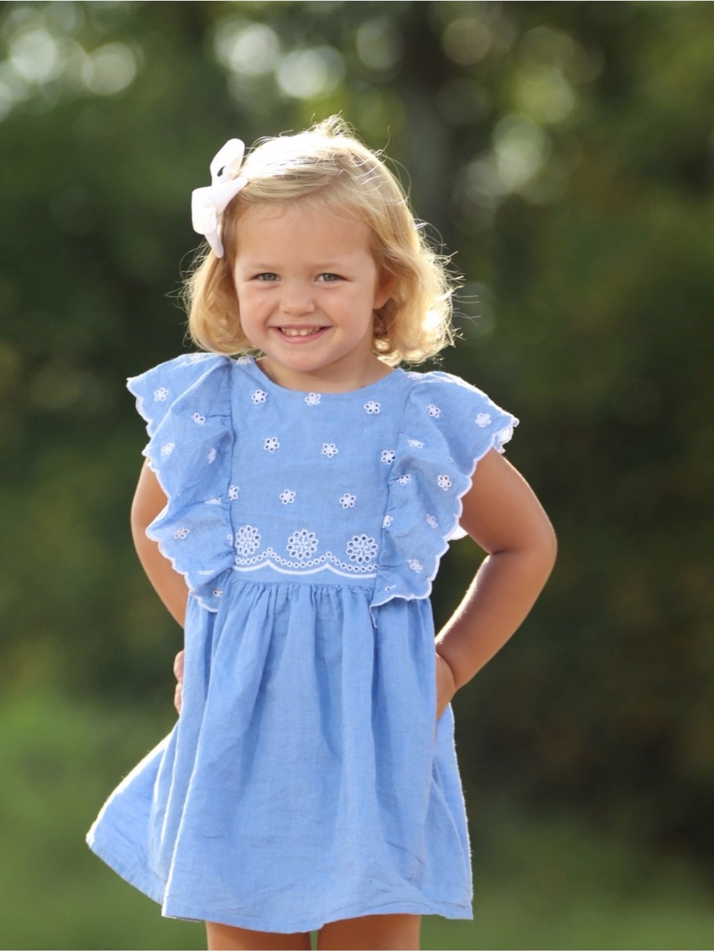 Cat & Jack Girl’s Blue Ruffled Dress NWT 5T